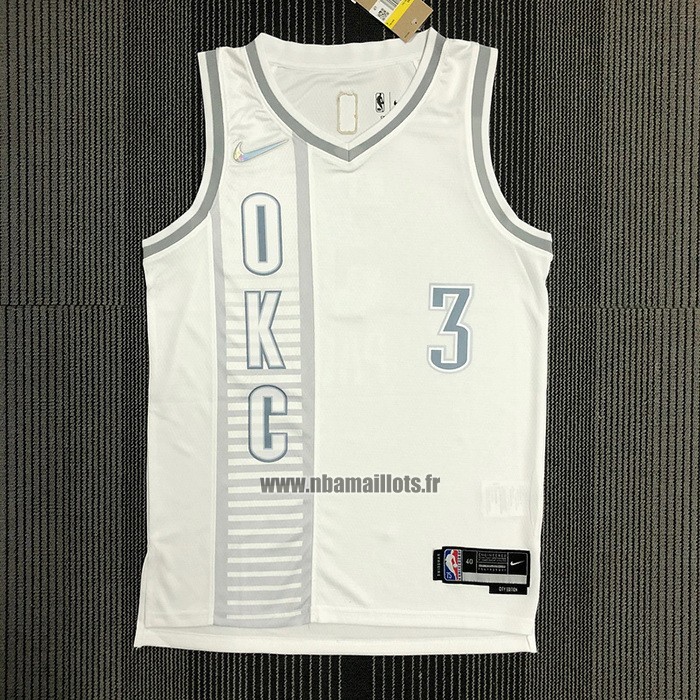 Maillot Oklahoma City Thunder Chris Paul NO 3 Ville 2021-22 Blanc